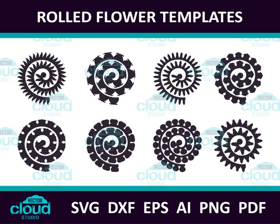 Download Rolled Flower Svg Paper Flowers Svg 3d Flower Svg Rolled Etsy