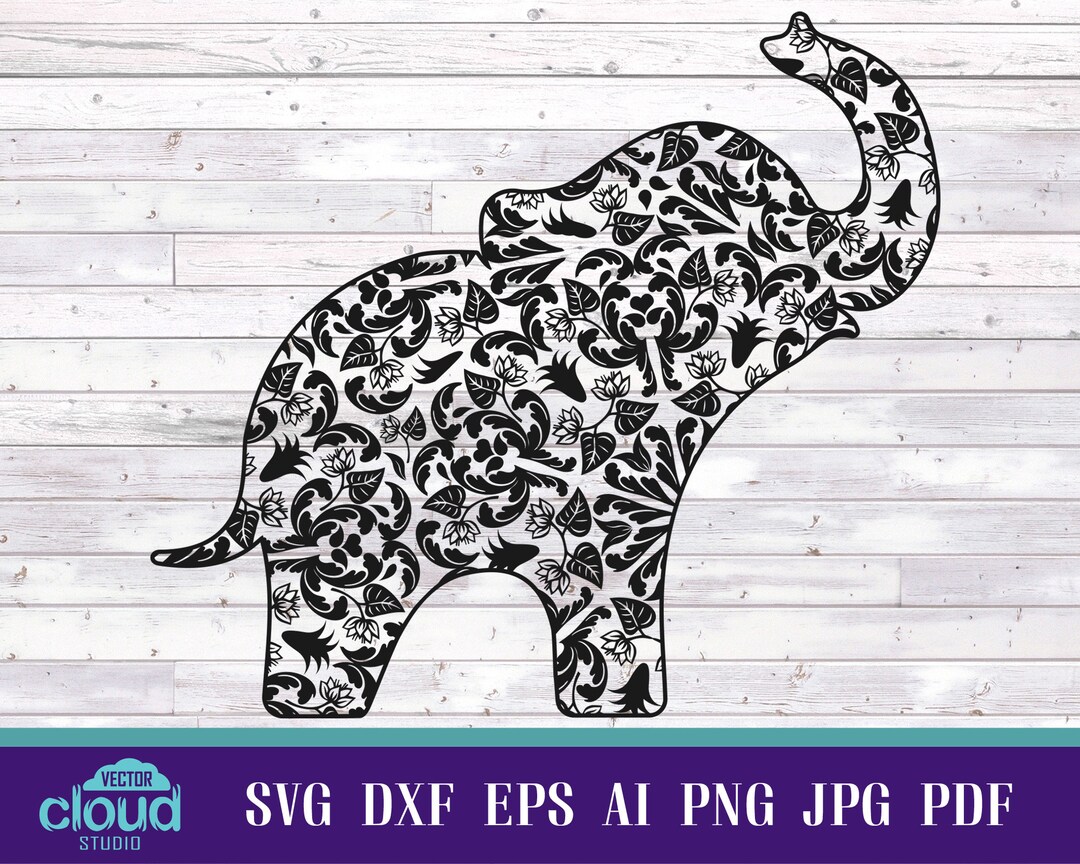 Elephant Mandala Svg File for Cricut. Cute Baby Elephant With - Etsy