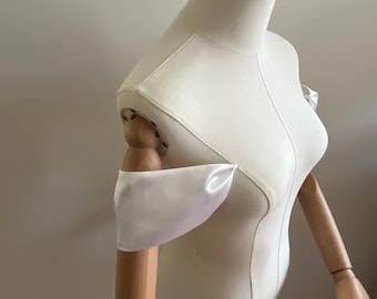 Satin Draped Off Shoulder Bridal Sleeves