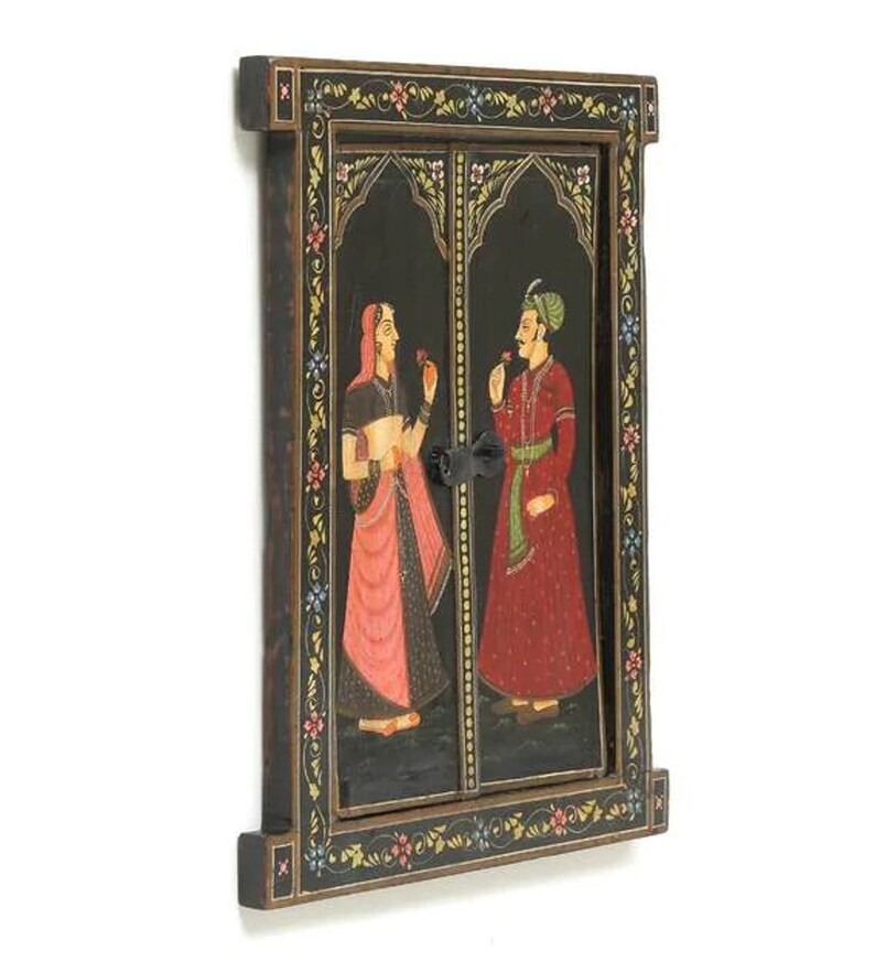 Royal Raja Rani Tole Painting Wooden Jharokha Window Box Wall - Etsy