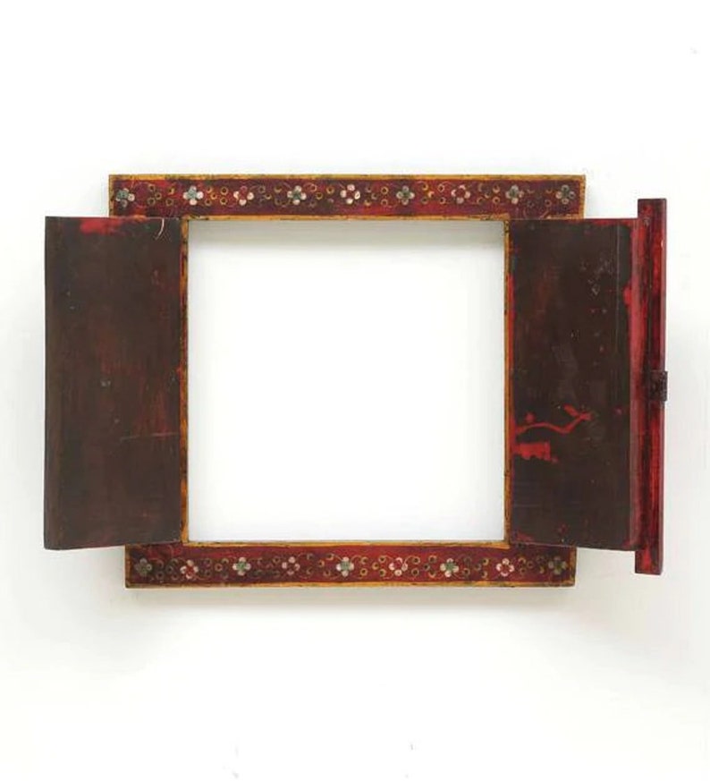 Floral Painting Wooden Jharokha, Rajasthani Handicraft Jharoka, Home