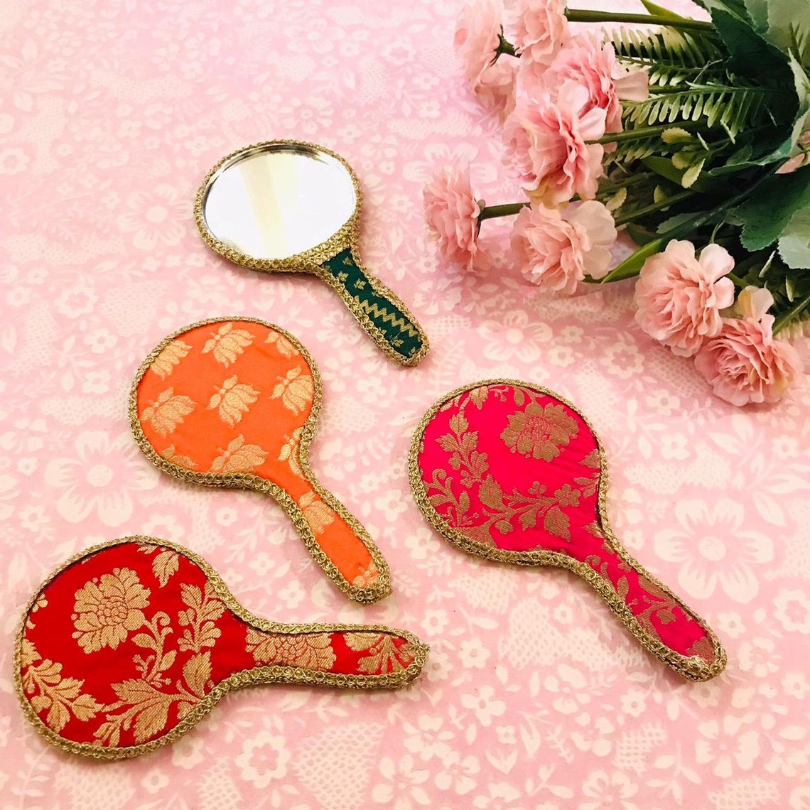 Indian Wedding Party Favor Colorful Makeup Mirror Decorated Etsy