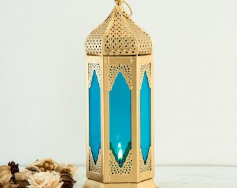 Detail Moroccan Style Glass Lantern, Patio Lights, Rustic Lantern, Outdoor Lamps, Bohemian Home Decor, Moroccan Lighting Tealight Holder