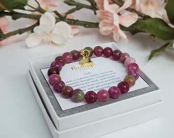 Lucky Plum Raspberry Jade Bracelet: Good Luck Charm