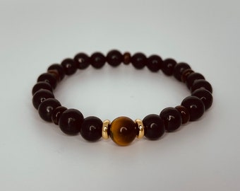 Shungite & Tiger Eye Bracelet: EMF Protection, Stress Relief