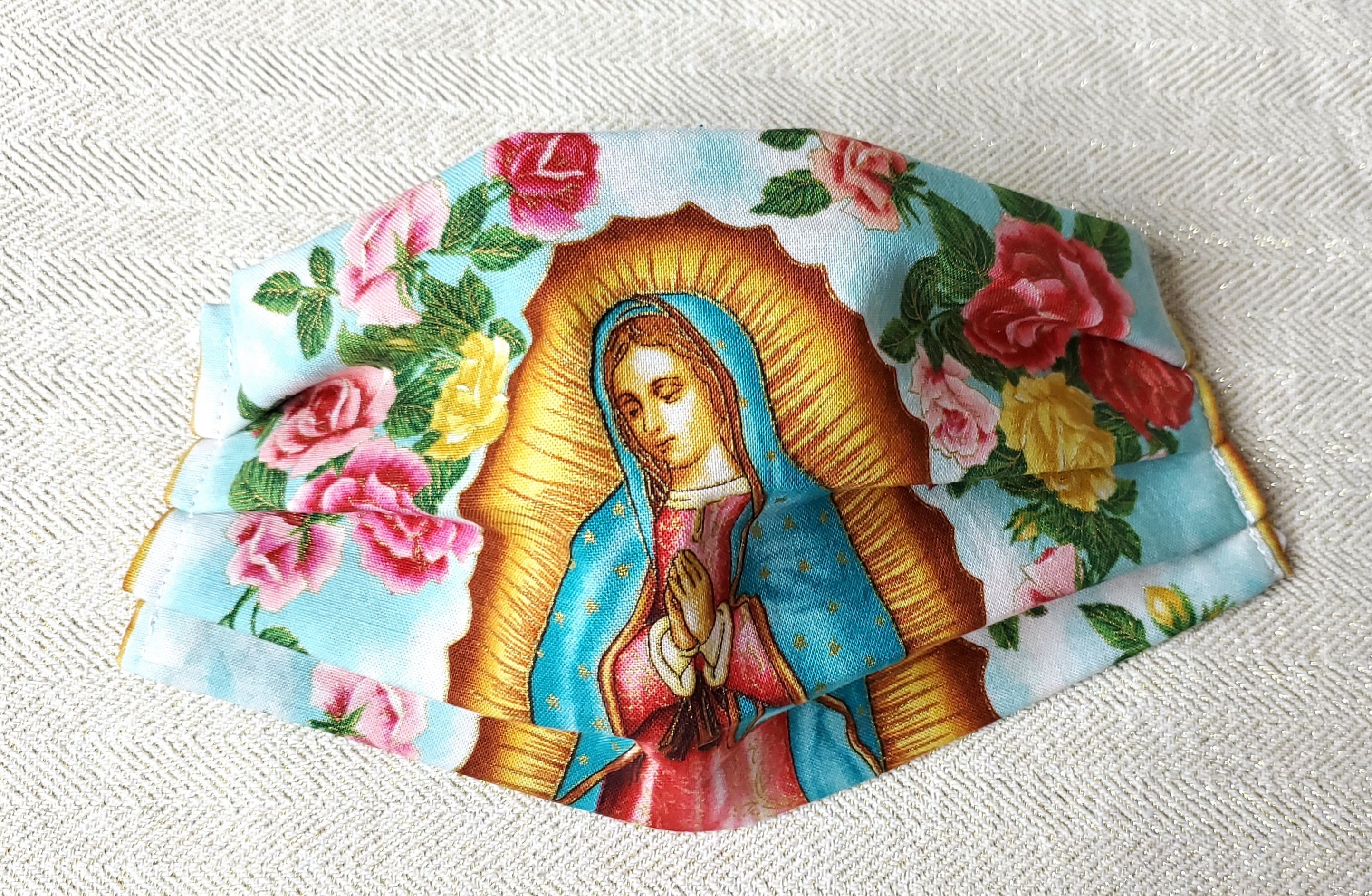 Virgin Mary Face Mask With Filter Pocket Optional Nose Wire Etsy