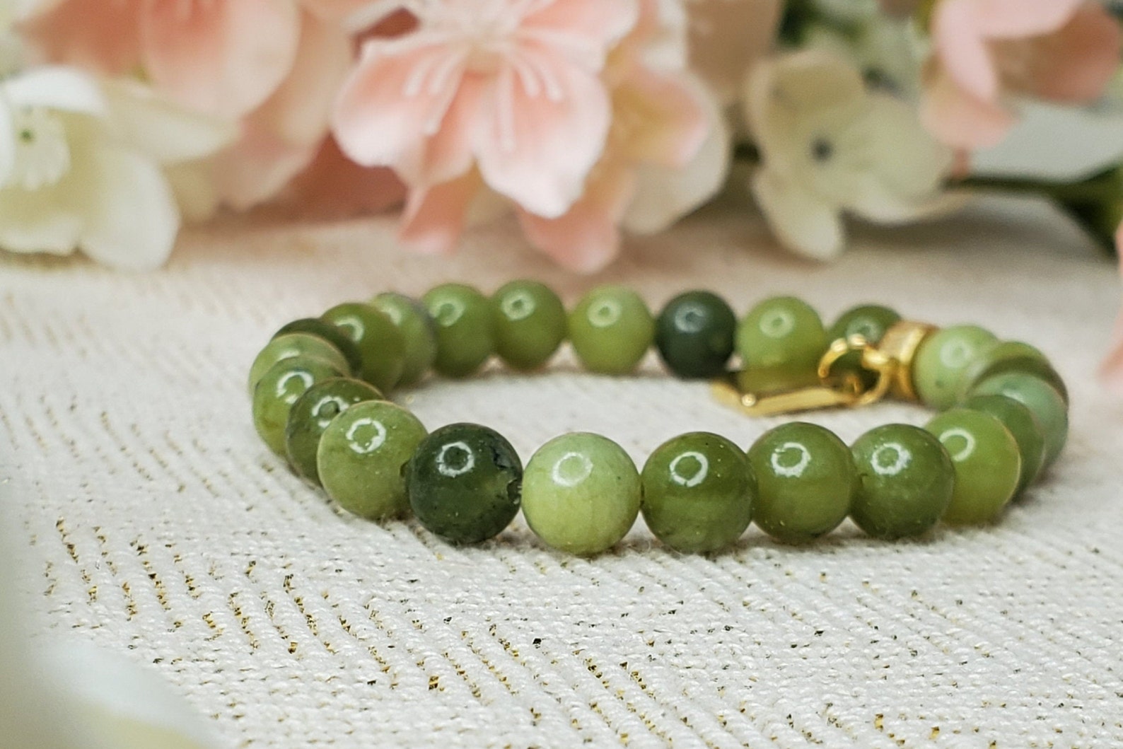 Lucky Jade Bracelet St Patricks Bracelet Good Luck Charm Etsy