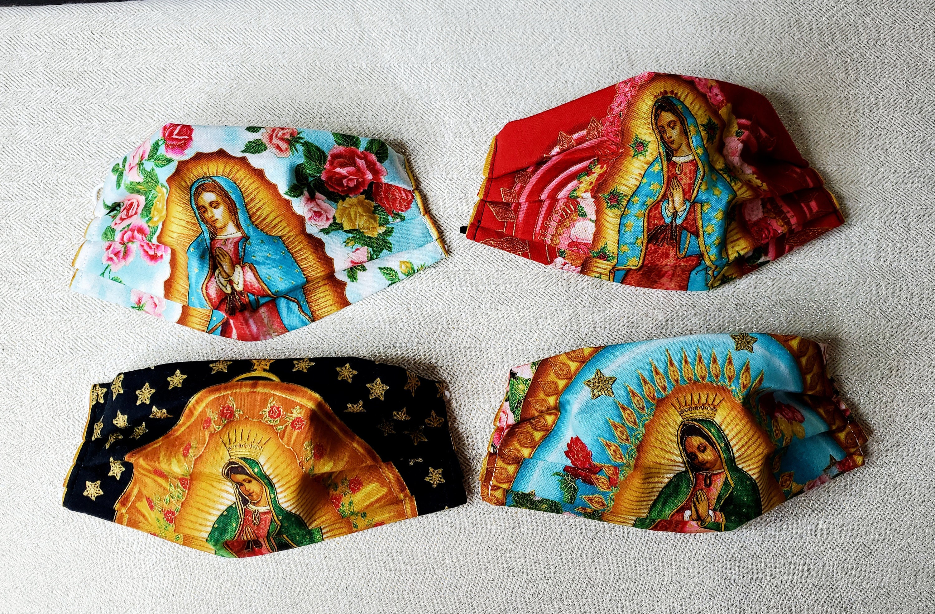 Virgin Mary Face Mask With Filter Pocket Optional Nose Wire Etsy