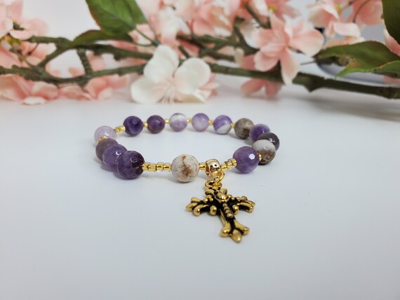 Amethyst Rosary Bracelet Catholic Gift Virgin Mary First Communion Gift Confirmation Gift Baptism Gift Healing Beads Meaningful Beads Etsy