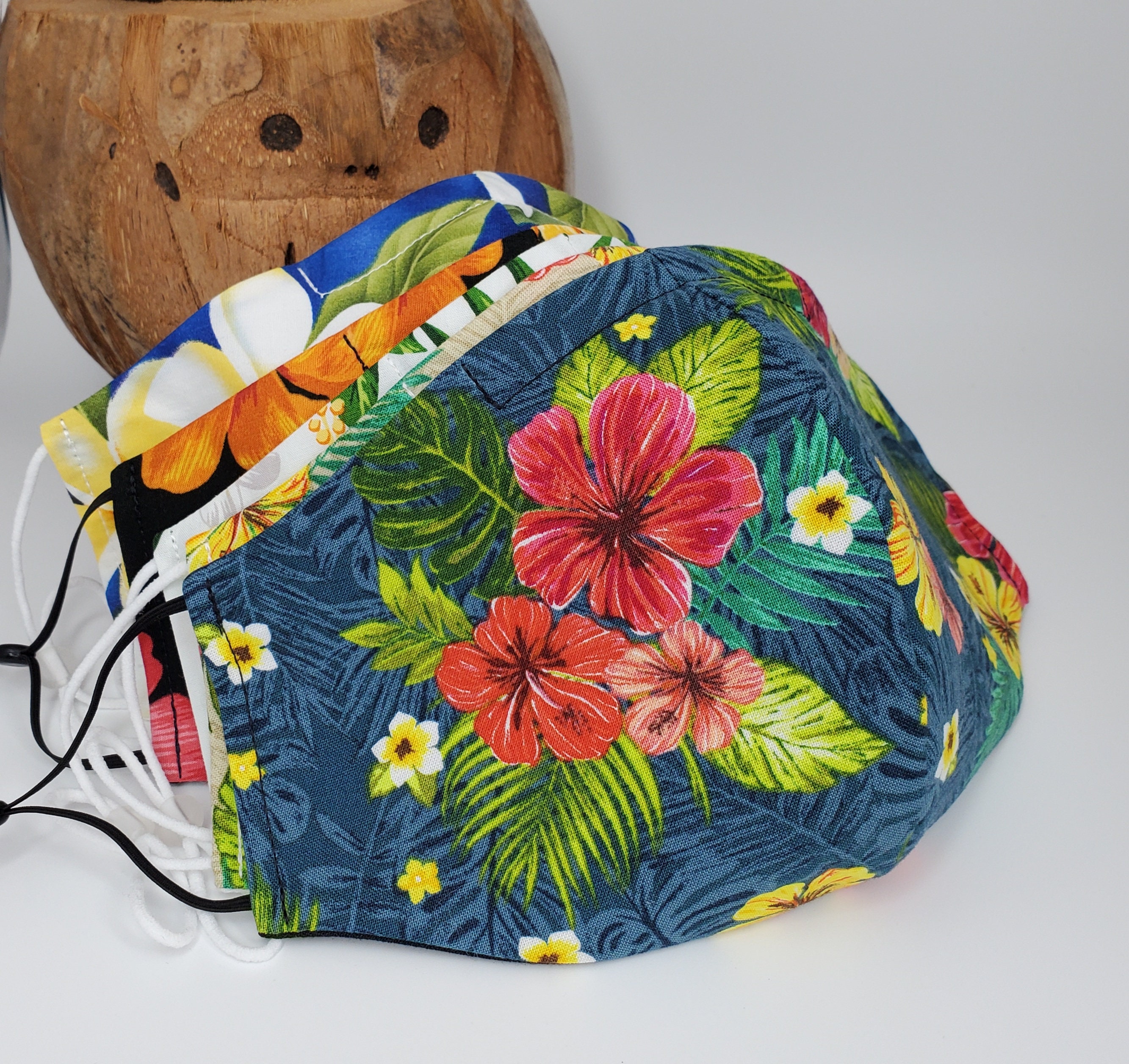 Hawaiian Face Mask with Adjustable Elastic and Optional Nose Etsy