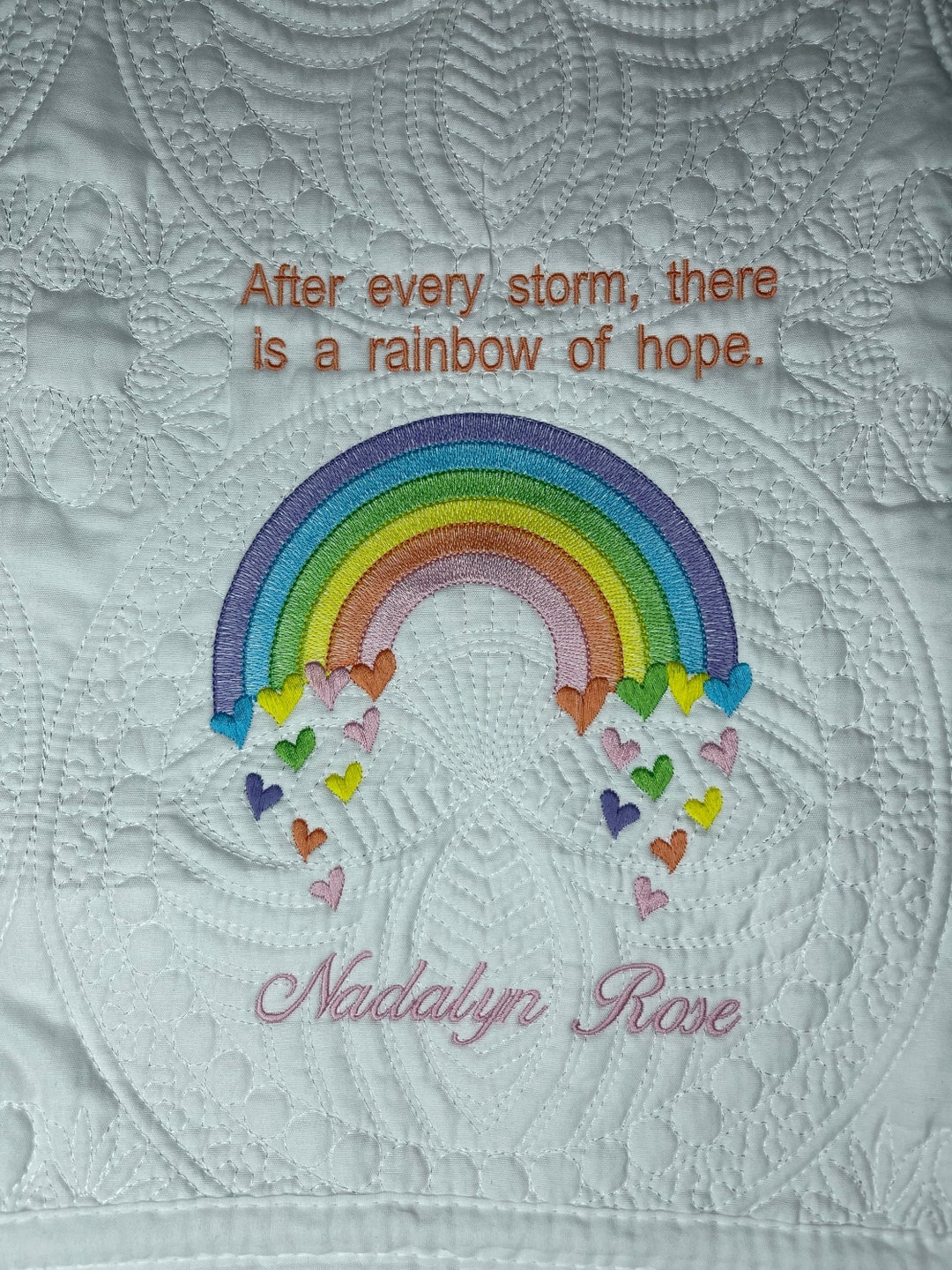 Heirloom Baby Blanket, Rainbow Baby Blanket, Rainbow Baby Quilt