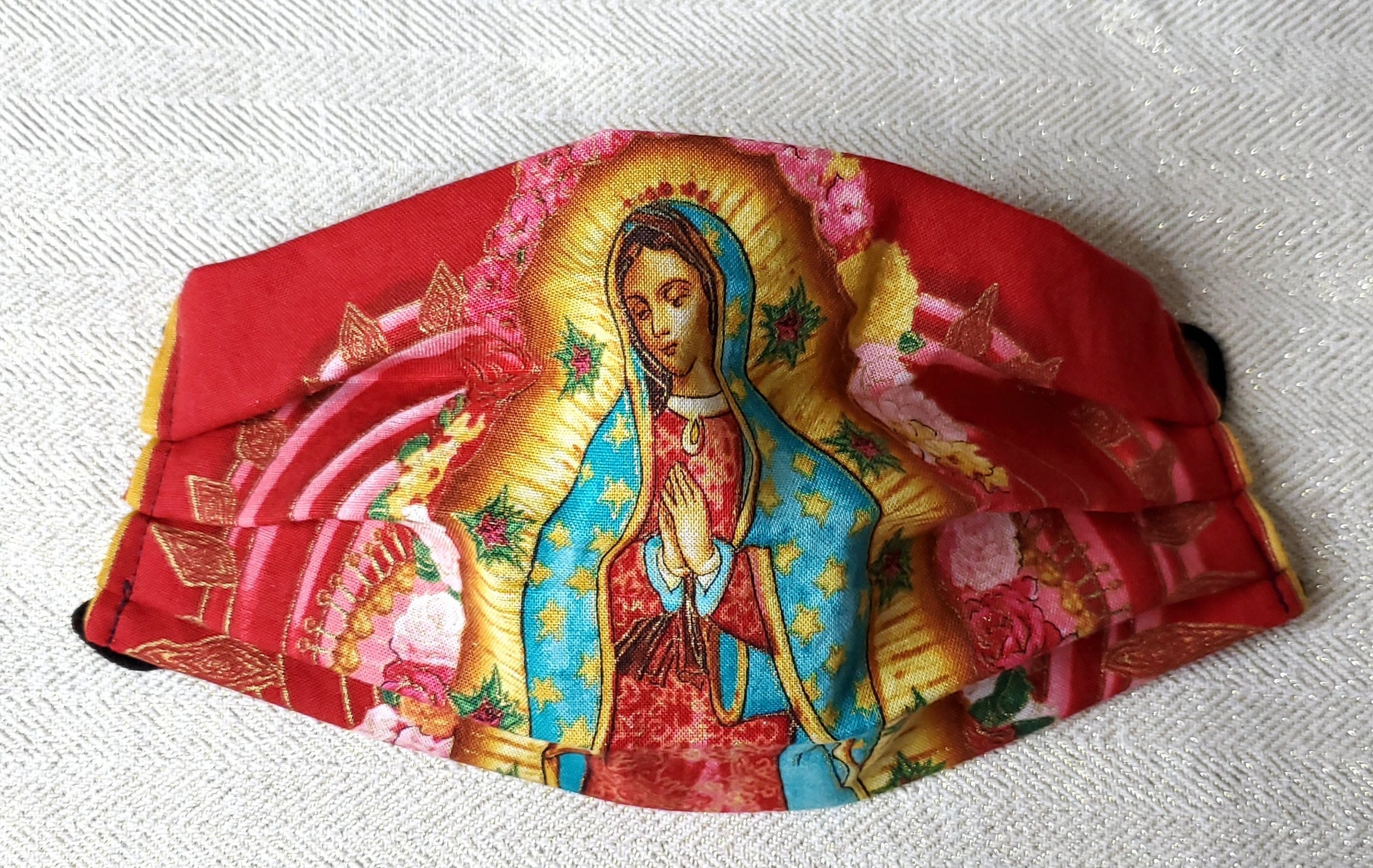 Virgin Mary Face Mask With Filter Pocket Optional Nose Wire Etsy