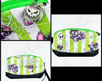 Halloween in Wonderland Petite Wristlet or Beauty Bag Purse