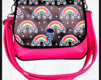 Rainbow Gamer Mini Messenger Bag: Crossbody Purse