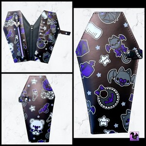 Goth Nursery Baby Bat Coffin Shaped Bifold Wallet