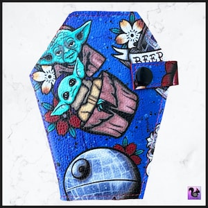 Cartera plegable de bolsillo con forma de ataúd de Tattoo Galaxy Wars
