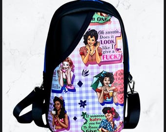 Potty Mouth Princess Rosie Mini Backpack or Crossbody Bag Purse