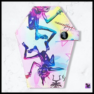 Cartera plegable de bolsillo con forma de ataúd Rainbow Pixies