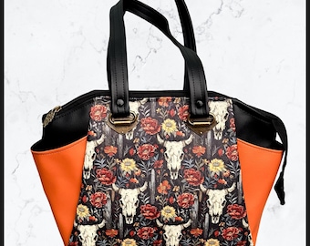 Western Skulls Annette Satchel Shoulder Bag Purse