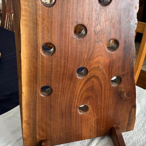 Live Edge Rustic Wine Bottle DisplayNatural walnut wine display