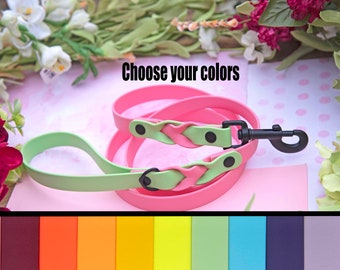 Custom Double Braided BioThane® Leash 3/4'' Wide-Choose Color Length and Hardware