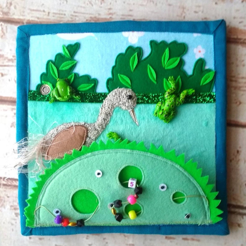 Tactile felt book. Real feelings. A toy for a blind child