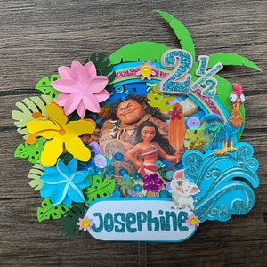 Moana Cake Topper Theme Birthday Party Decorations Tropical Party 1st birthday Luau Party Decor