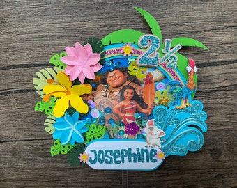 Moana Cake Topper Theme Birthday Party Decorations Tropical Party 1st birthday Luau Party Decor