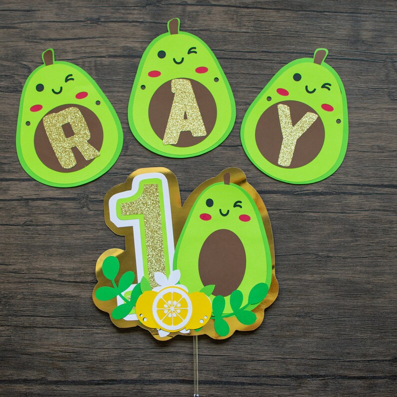 Avocado Theme Happy Birthday Banner - Party Decor Bunting For Avocado Lover Birthdays