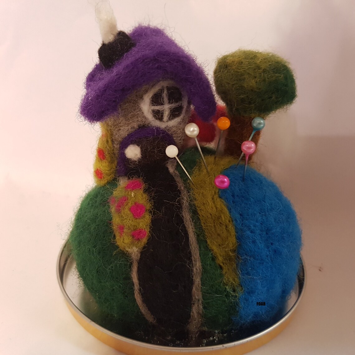 Needle Felted Pin Cushion in A Pretty Decorated Tin Etsy