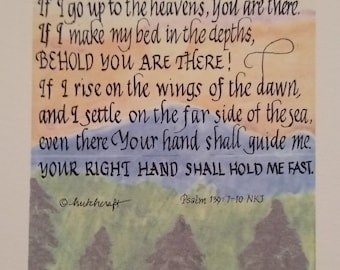 Where Can I Go? Calligraphy of Psalm 139:7-10