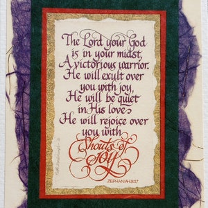 Shouts of Joy Calligraphy of Zephaniah 3:17