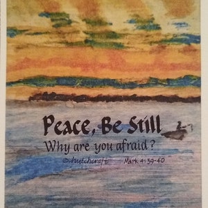 Peace be Still Calligraphy of Mark4:39-40
