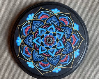 M41 Incense stick burner stand with blue hand painted mandala