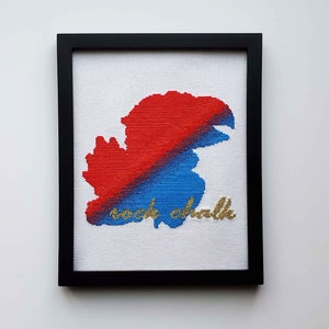 Rock Chalk Jayhawk Finished Cross Stitch