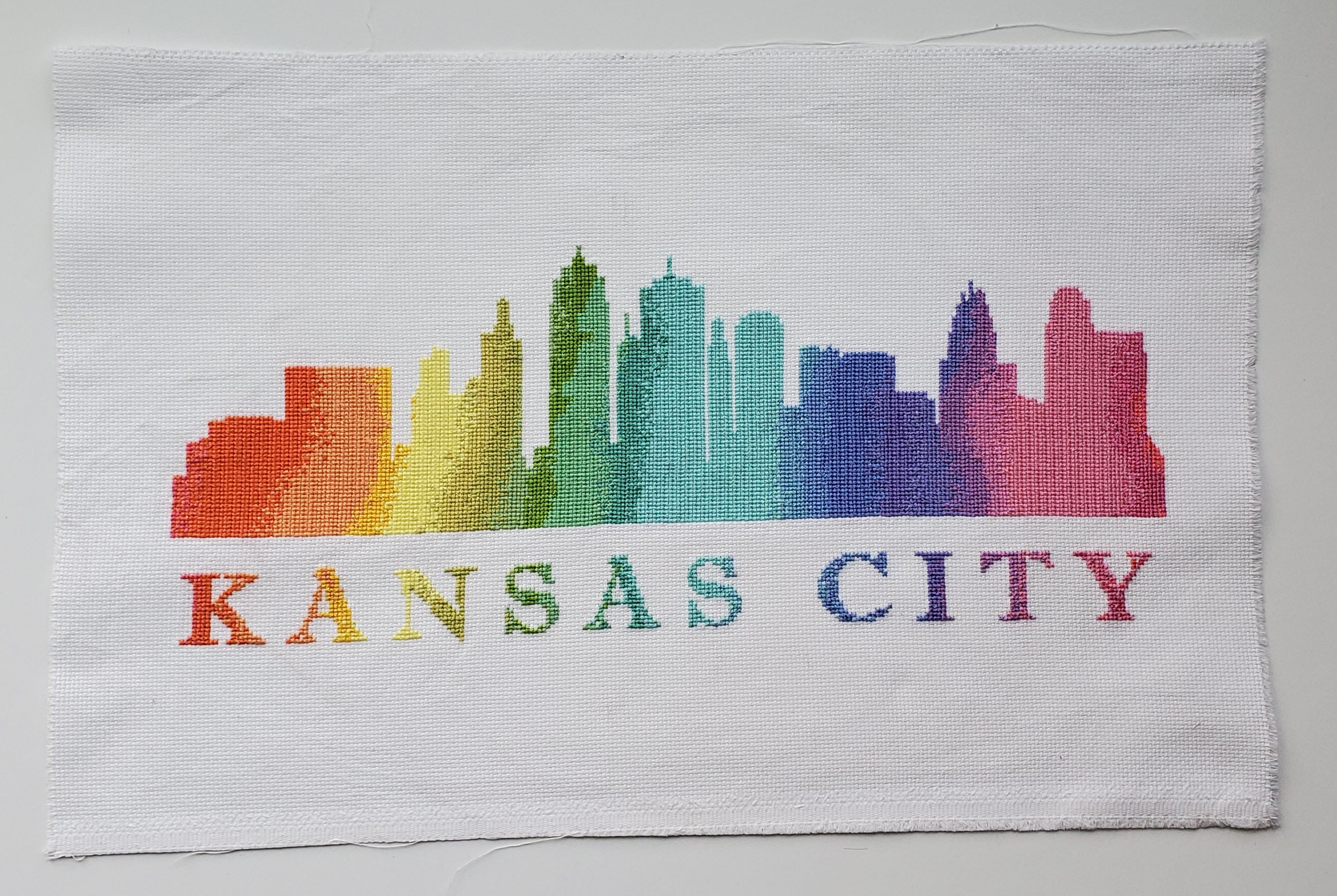 Kansas City Skyline - Rainbow Cross Stitch Pattern - Etsy