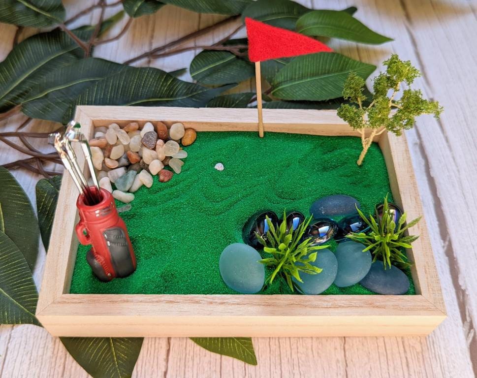 Mini DIY Kit Golf Zen Garden Desk and Cubicle Accessory Etsy