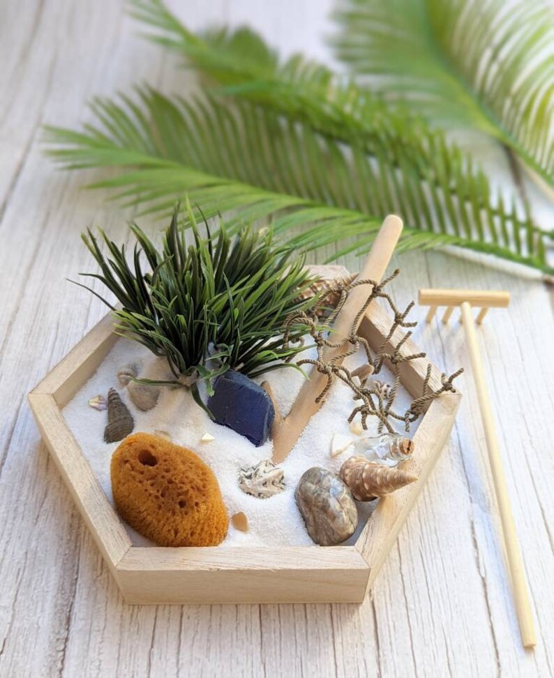 Mini DIY Kit Coastal Beach Zen Garden Desk and Cubicle Etsy