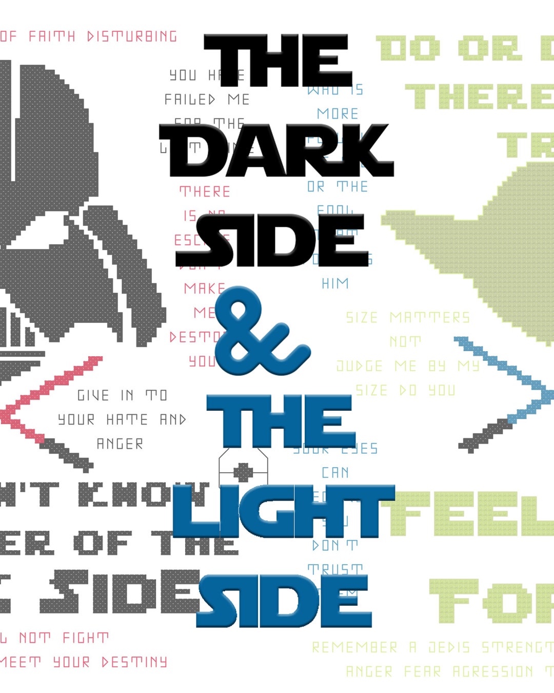 The Dark Side &amp; Light Side Combo Pattern - Etsy