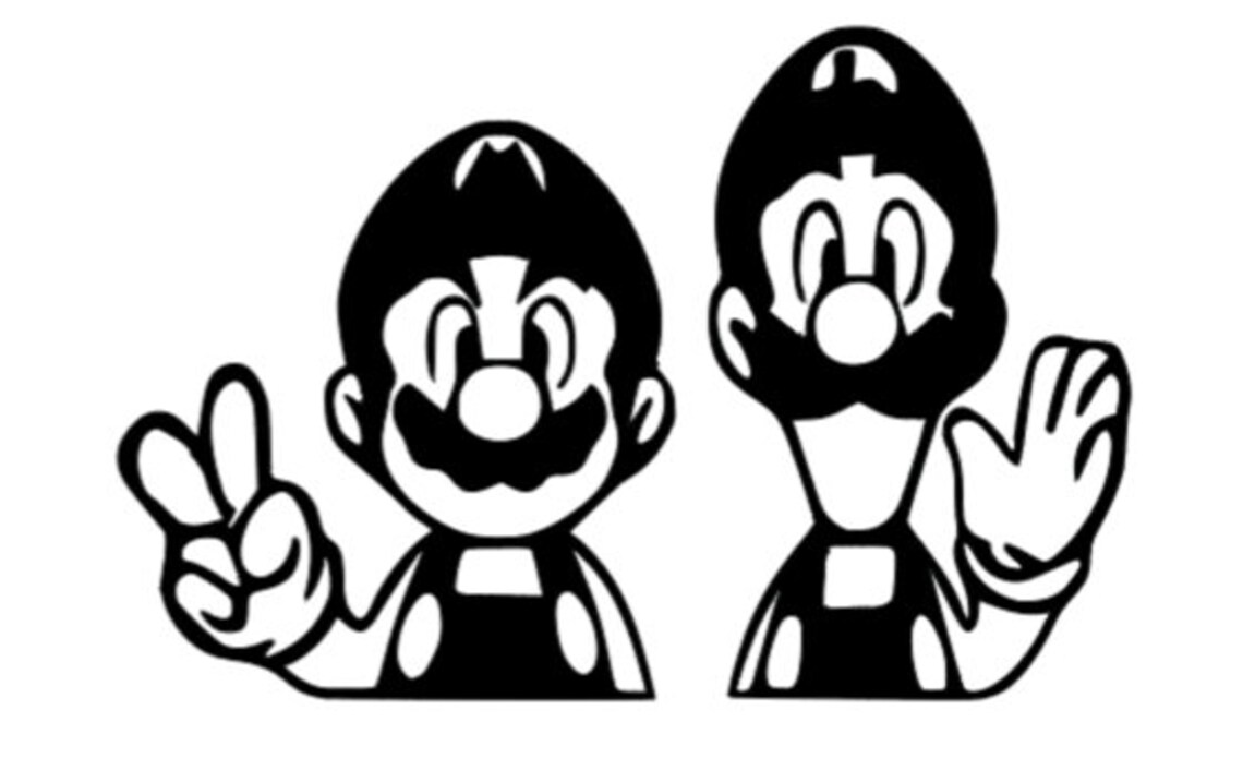 Mario & Luigi Wall Vinyl Decals. Kids room wall decals. Etsy