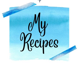 Printable Recipe Page and Recipe Cover Page PNG Instant Download Pages ...