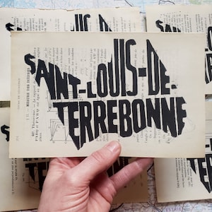 Saint-Louis-de-Terrebonne--1959 1-5 | stampa linoleum su carta riciclata • illustrazione minimalista • edizione limitata • tipografia