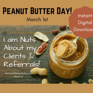 Pop By Tag Peanut Butter Day, Realtor Pop By Tag, Real Estate Pop By Tag, Digital Download, Printable Business Referral