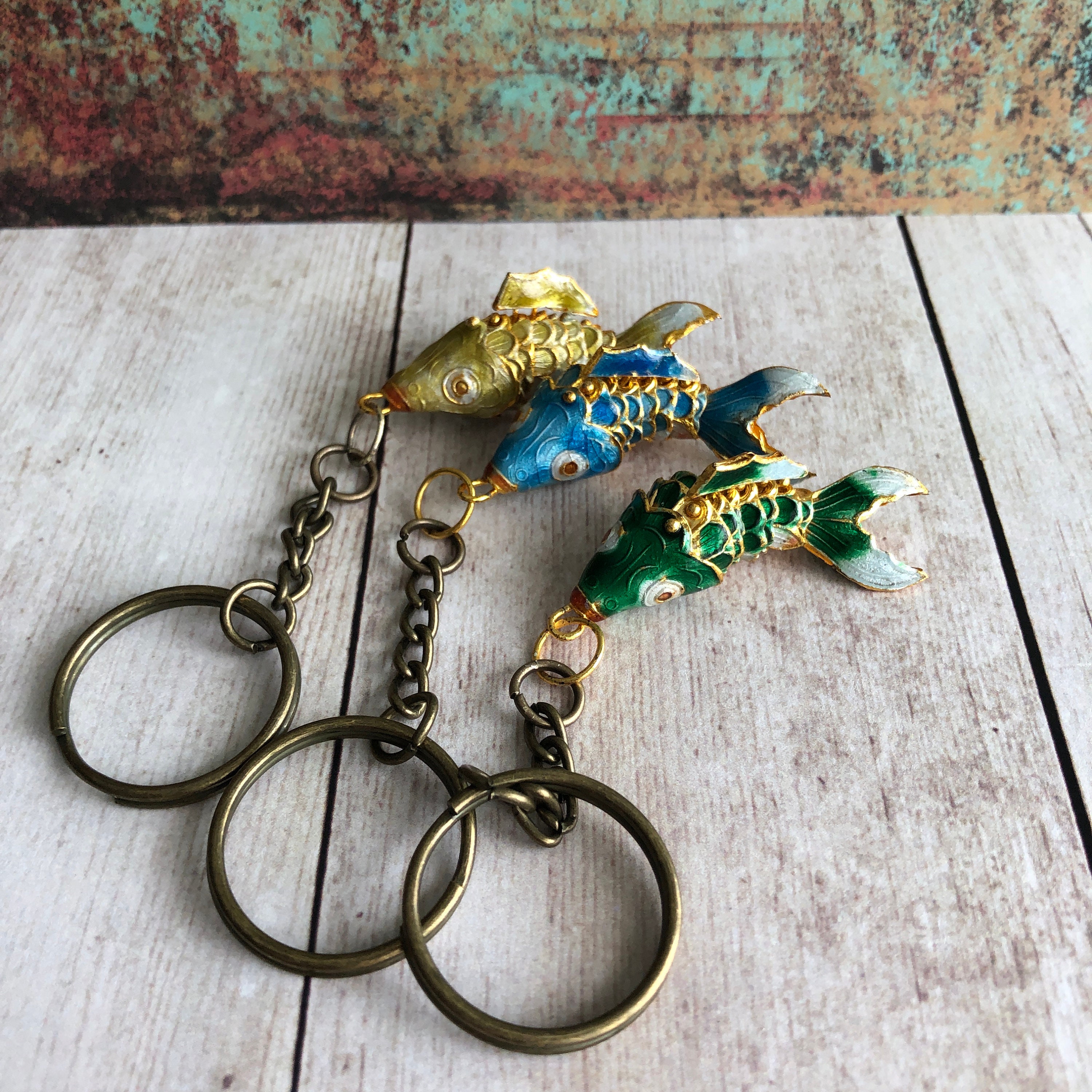 2 Movable Articulated Koi Fish Keychain Pendant // Etsy