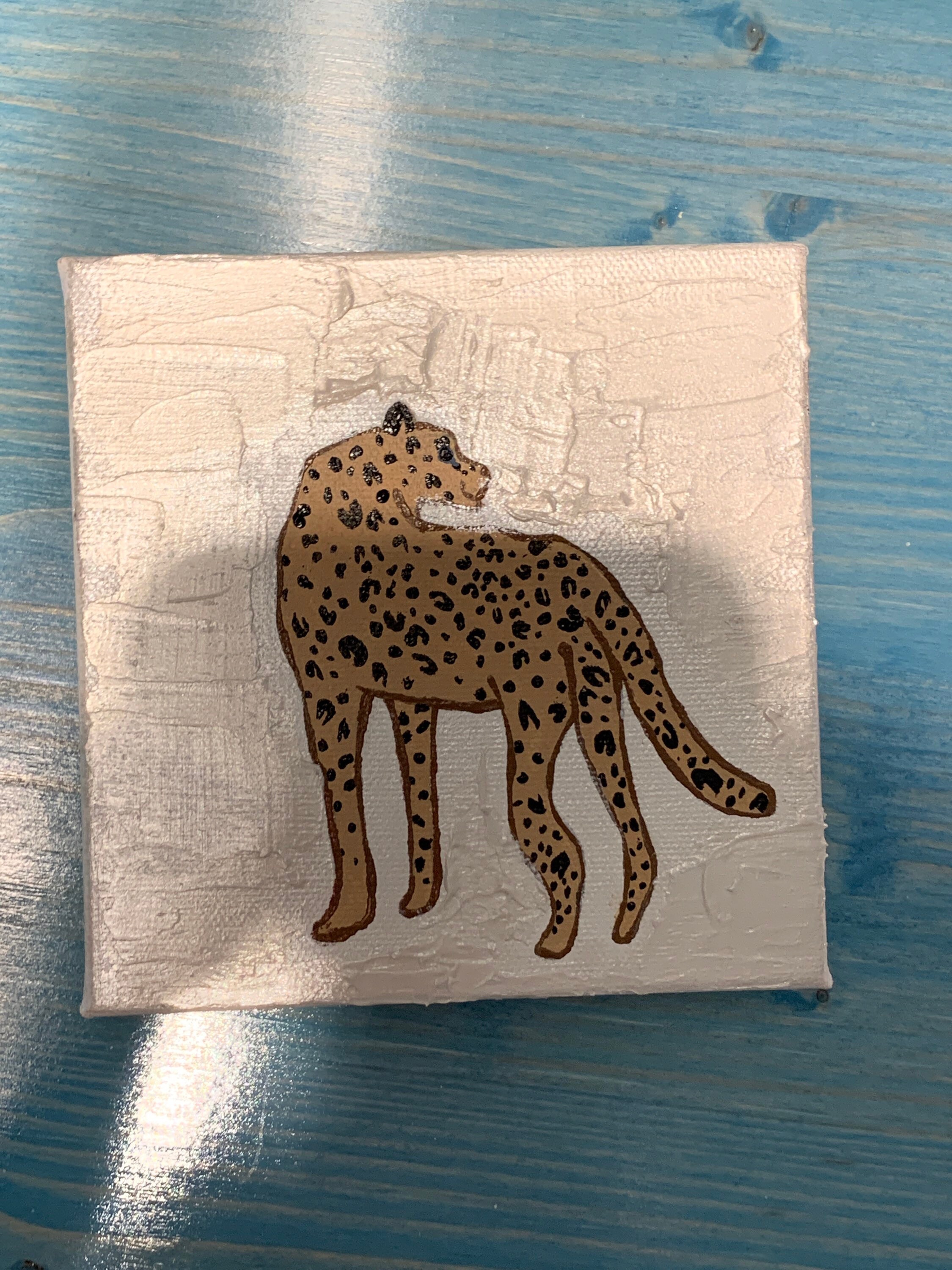 Cheetah Acrylic Painting Etsy