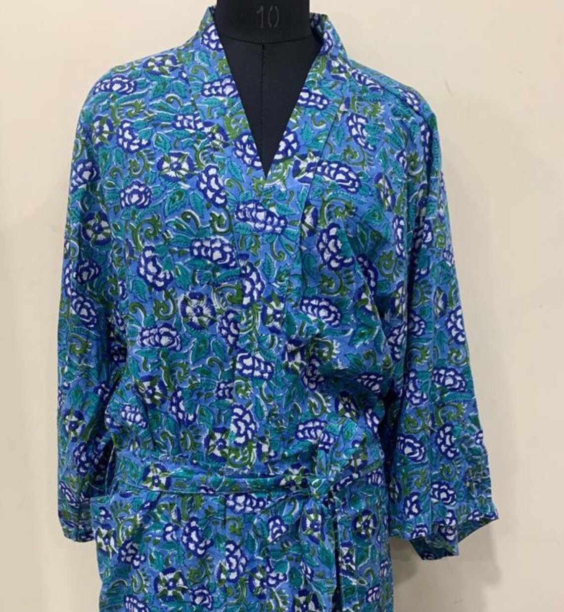 Cotton Kimono/Hand Block Print robes/Indian Bathrobe/Bridal Etsy