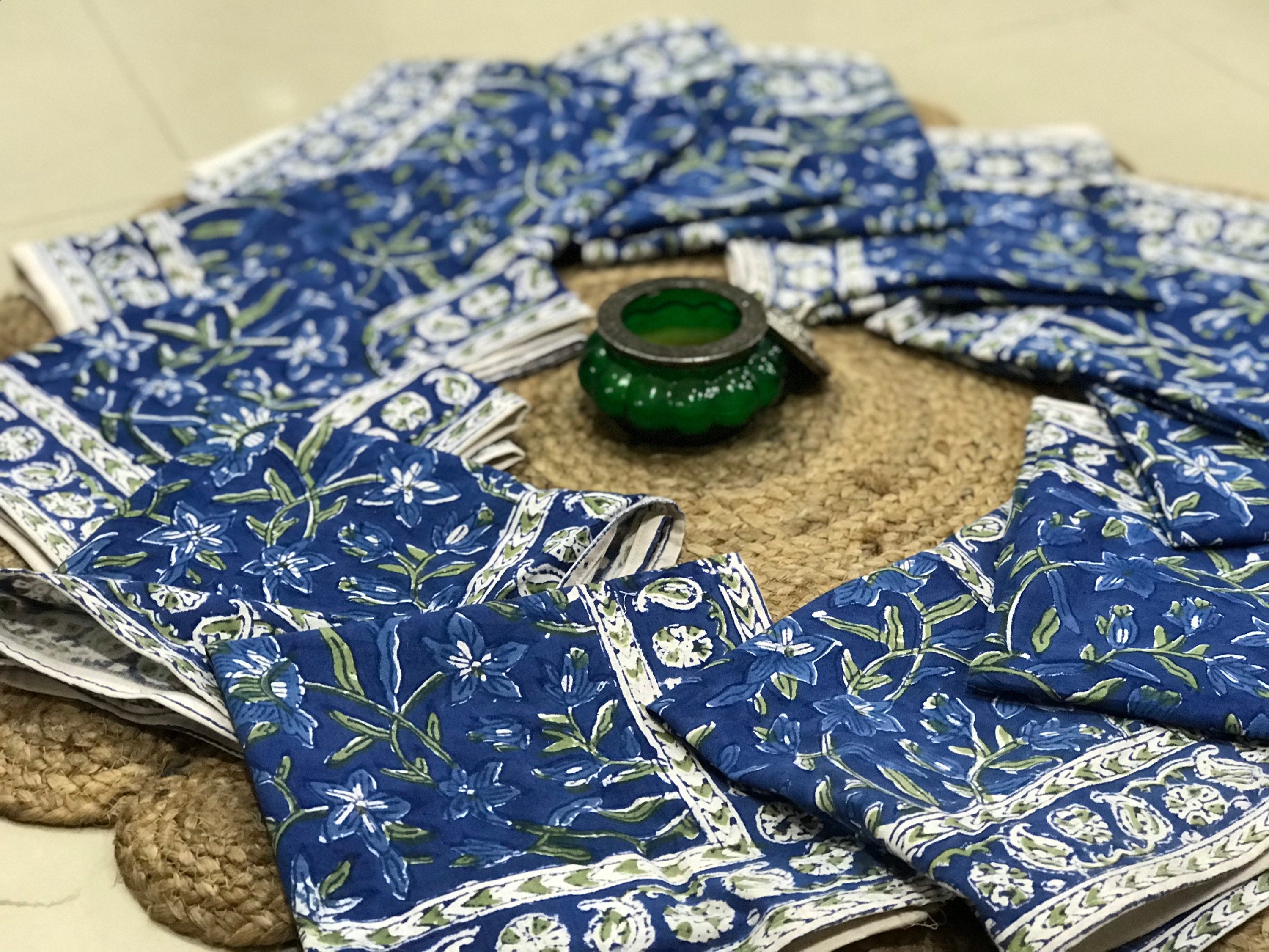 Cotton dinner napkins/Indian Cotton Napkins/Block Print Etsy