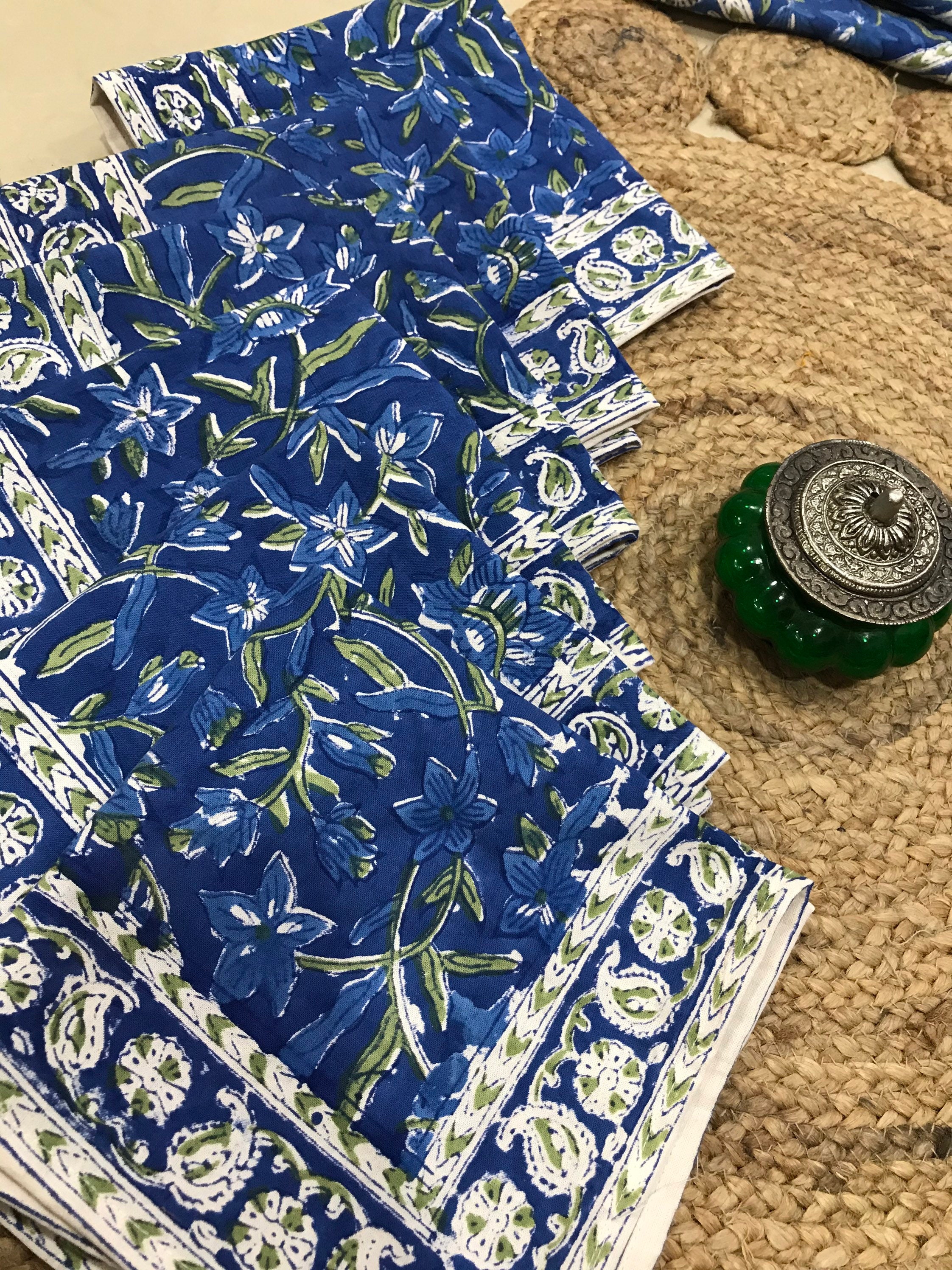 Cotton dinner napkins/Indian Cotton Napkins/Block Print Etsy