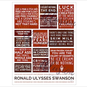 Ron Swanson Quotes | DIGITAL DOWNLOAD | Parks & Recreation | Digital Art | Poster | Print | Gift