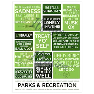 Parks & Recreation Quotes Wall Art | DIGITAL DOWNLOAD | Digital Art | Poster | Print | Leslie Knope | Ron Swanson